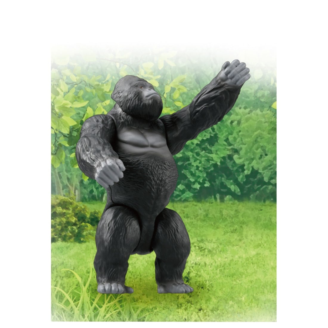 Takara Tomy Ania AL-29 Gorilla Animal Figure with Color Picture Cards