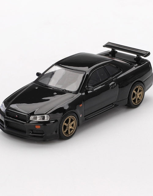 Load image into Gallery viewer, Mini GT 1/64 1126 Nissan Skyline GT-R (R34) V.Spec Black Pearl W/ TE37 Wheel

