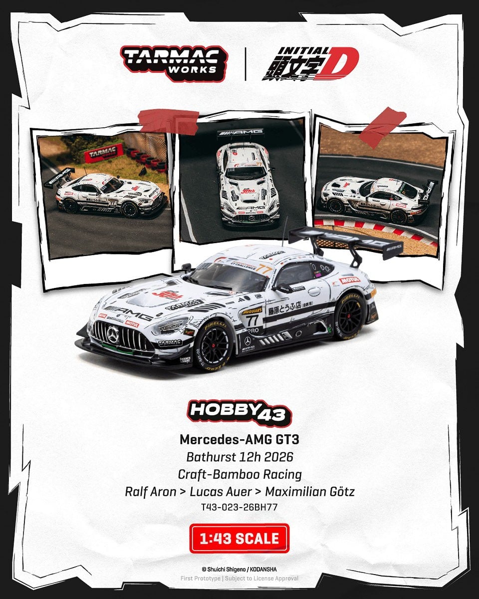 (Pre-order) Tarmac Works 1/43 Mercedes-AMG GT3 Bathurst 12h Craft-Bamboo Race