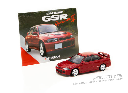 Load image into Gallery viewer, Tarmac Works 1/64 Mitsubishi Lancer GSR Evolution II Red Model Car
