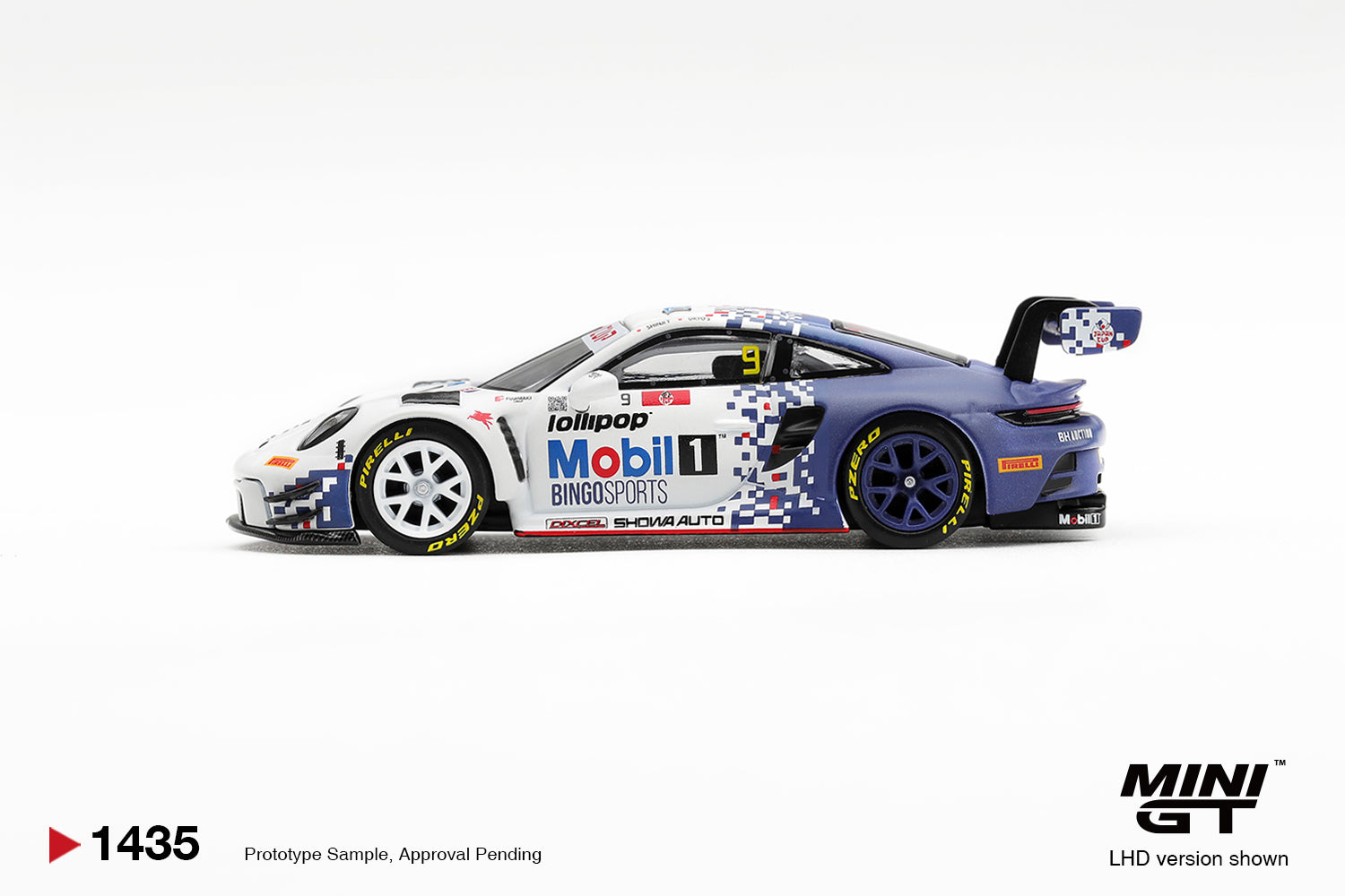 (Pre-order) Mini GT #1435 Porsche 911 GT3 R (992) #9 Bingo Racing with LM Corsa