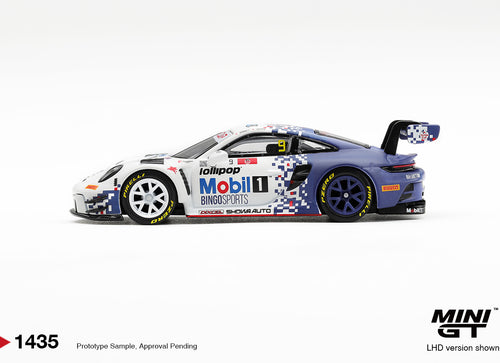 Load image into Gallery viewer, (Pre-order) Mini GT #1435 Porsche 911 GT3 R (992) #9 Bingo Racing with LM Corsa
