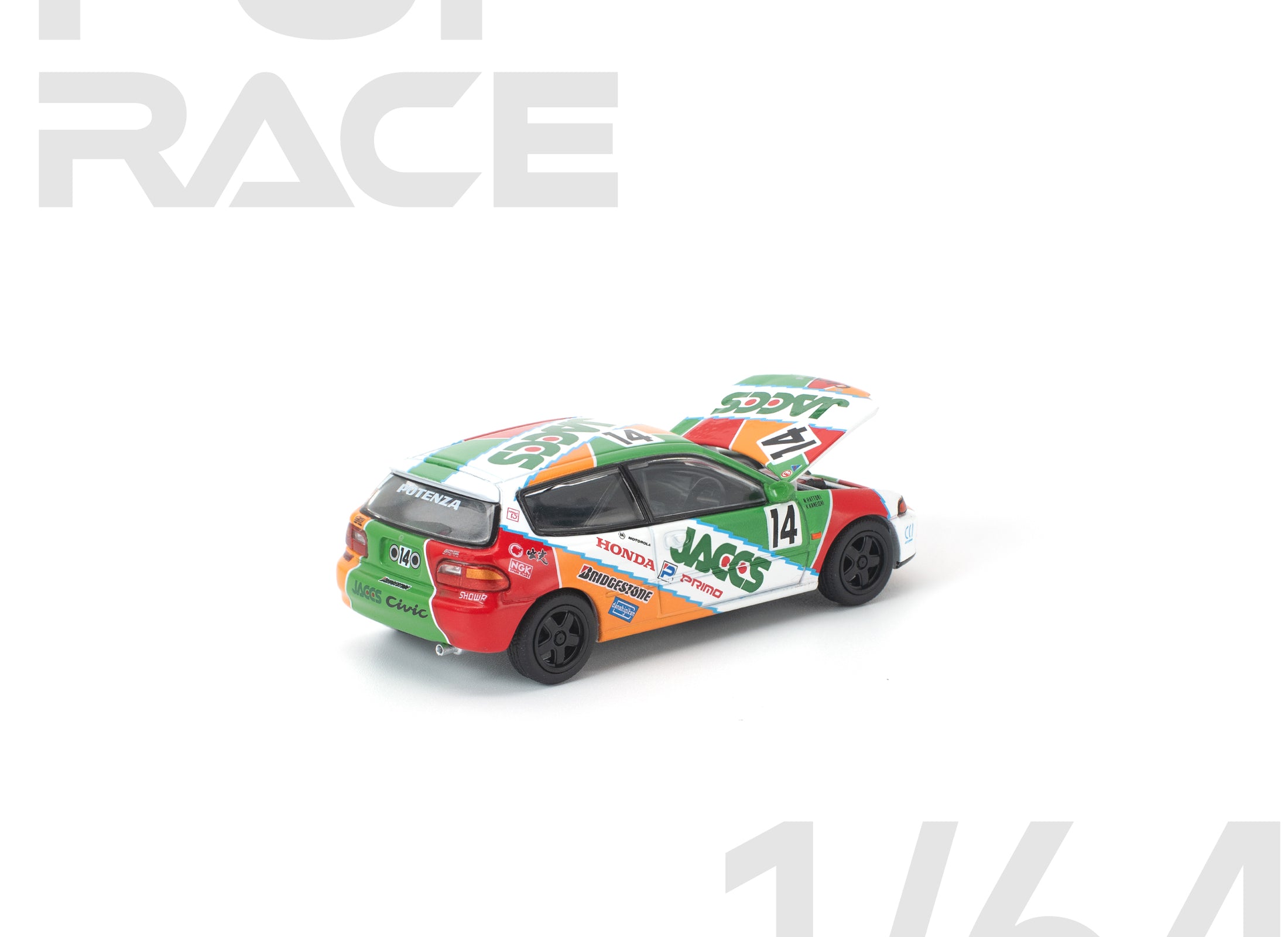 (Pre-order) POP RACE 1/64 HONDA CIVIC (EG6) JACCS Diecast Model Car #PR640465