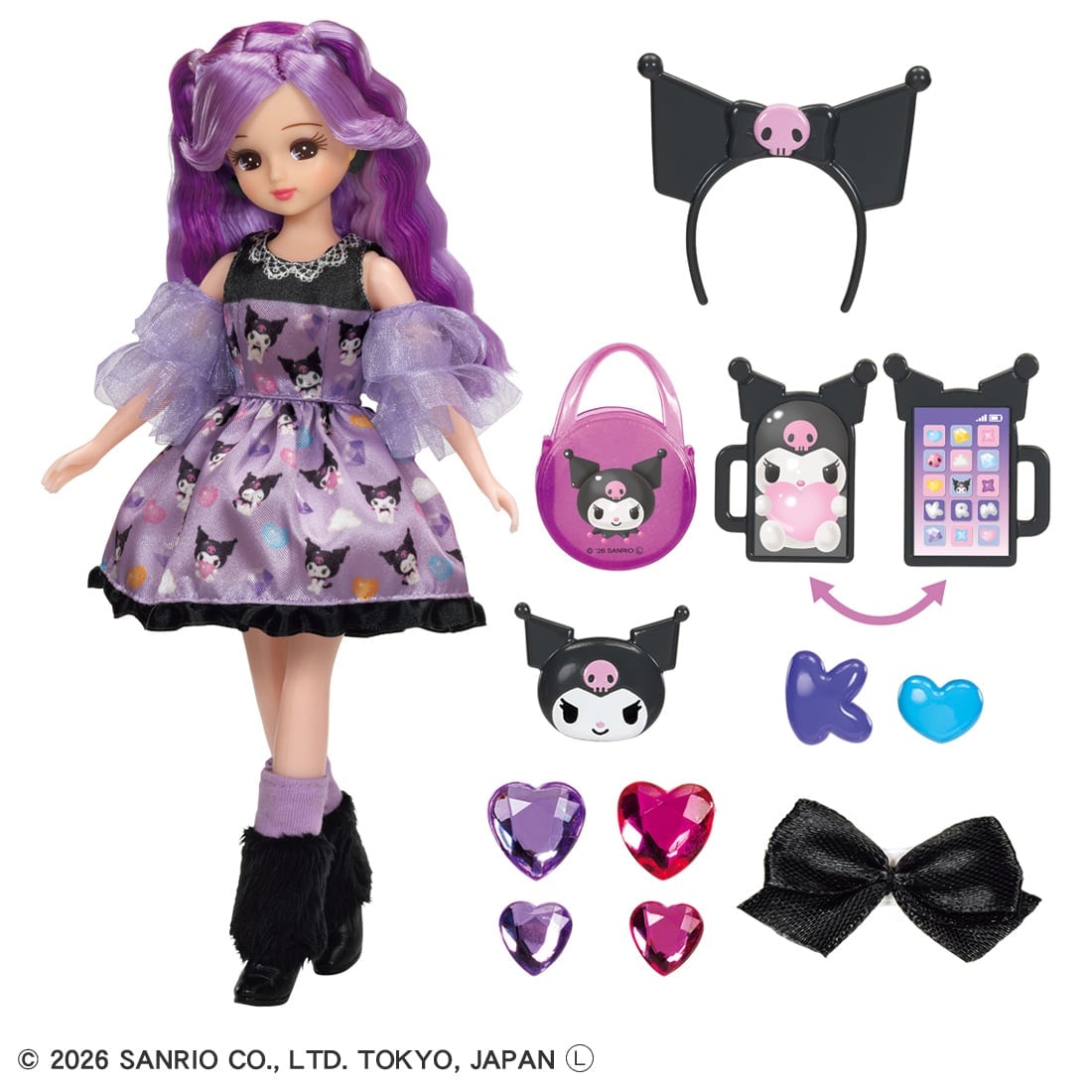 Takara Tomy Licca-chan Kuromi decorated Licca Doll Set