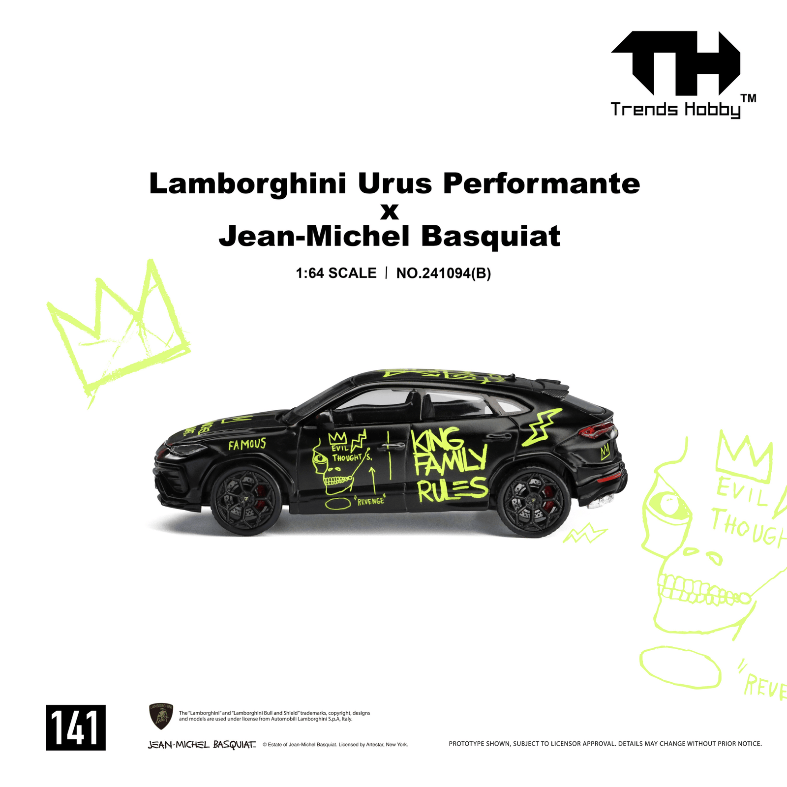 (Pre-order) Trends Hobby 1/64 Lamborghini Urus Performance & Basquiat Black