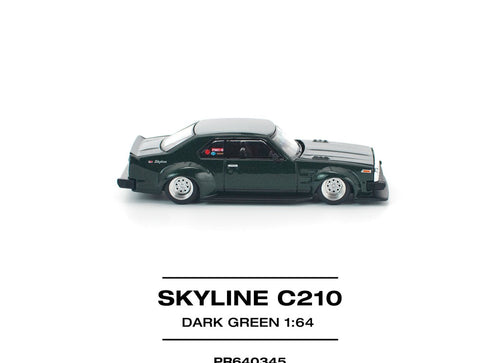 Load image into Gallery viewer, (Pre-order) POPRACE 1/64 SKYLINE C210 DARK GREEN NEW TOOLING Diecast Model Car

