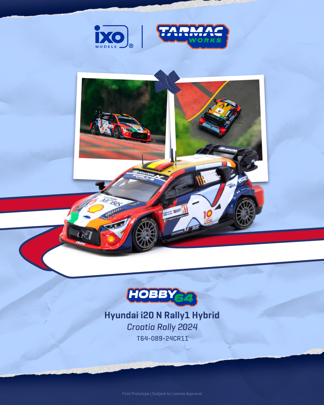 (Pre-order) Tarmac Works 1/64 Hyundai i20 N Rally1 Hybrid Croatia Rally 2024