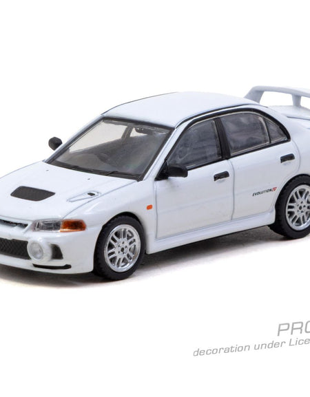 (Pre-order) Tarmac Works 1/64 Mitsubishi Lancer RS Evolution IV White Diecast