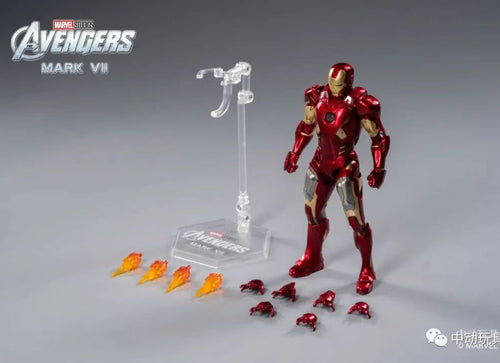 Load image into Gallery viewer, ZD Toys Marvel Avengers 1/10 Iron Man MK7 Action Figure with LIGHTING Function
