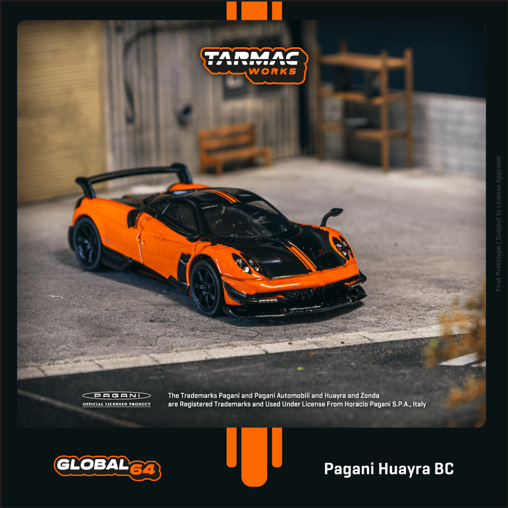 Tarmac Works 1/64 Pagani Huayra BC Arancio Saint Tropez Model Car