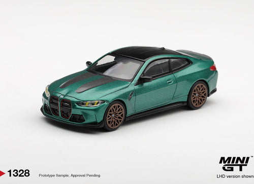 Load image into Gallery viewer, (Pre-order) Mini GT 1/64 #1328 BMW M4 CS Frozen Isle of Man Green Metallic RHD
