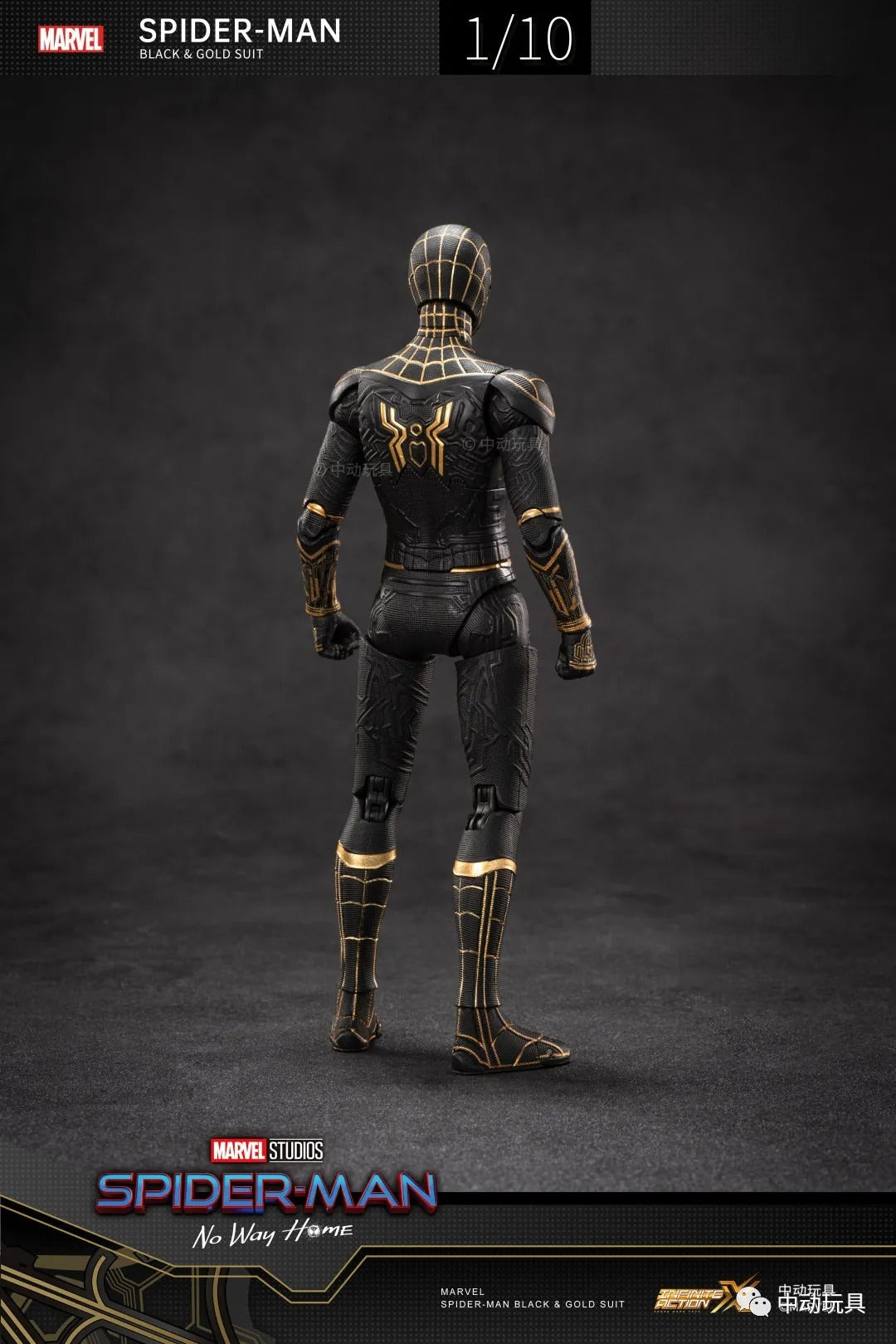 ZD Toys Marvel Avengers 1/10 Spiderman Black Gold Suit No Way Home Action Figure