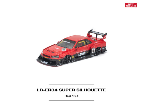Load image into Gallery viewer, (Pre-order) POP RACE LB-ER34 Super Silhoutte Red Opening Front Model #PR640594
