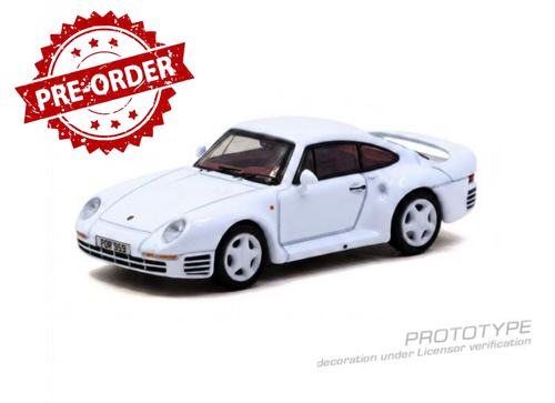 Load image into Gallery viewer, (Pre-order) Tarmac Works 1/64 Porsche 959 White Model Car + Trading Cards Set
