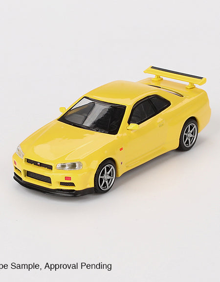 Mini GT #762 Nissan Skyline GT-R R34 Vspec Lighting Yellow (RHD)