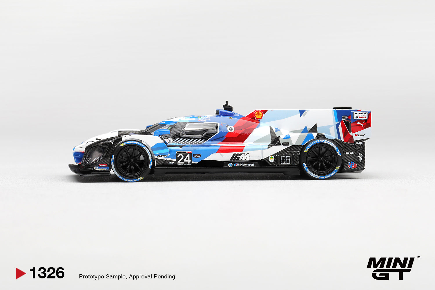 (Pre-order) Mini GT 1/64 #1326 BMW M Hybrid V8 GTP #24 BMW M Team RLL 2024 24 Hr