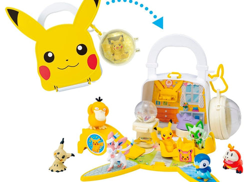 Load image into Gallery viewer, Takara Tomy Pokemon MonColle Nakayoshi Room Roomie Bag Pikachu with 1 figure
