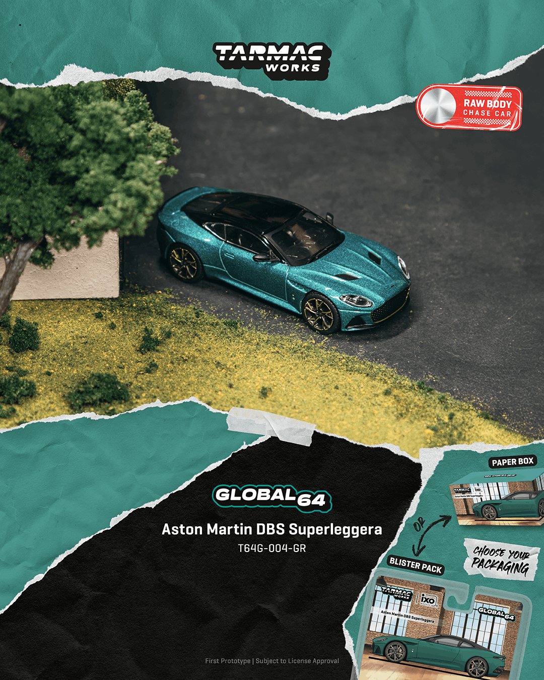 (Pre-order) Tarmac Works 1/64 Aston Martin DBS Superleggera Green Diecast Model