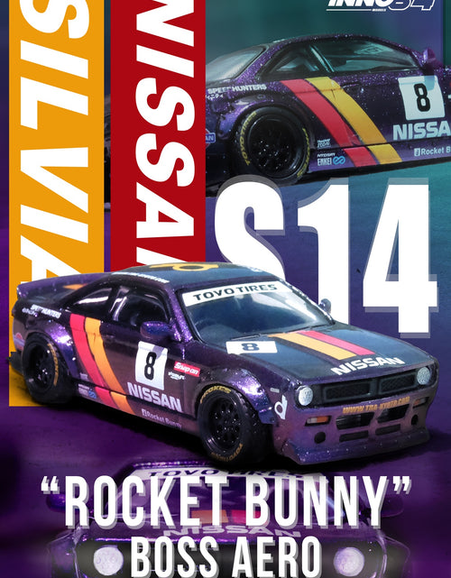 Load image into Gallery viewer, INNO64 MODEL 1/64 NISSAN SILVIA (S14) BOSS &quot;ROCKET BUNNY&quot; Purple
