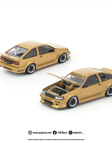 (Pre-order) POPRACE 1/64 RWB AE86 GOLD #PR640411 Diecast Model Car
