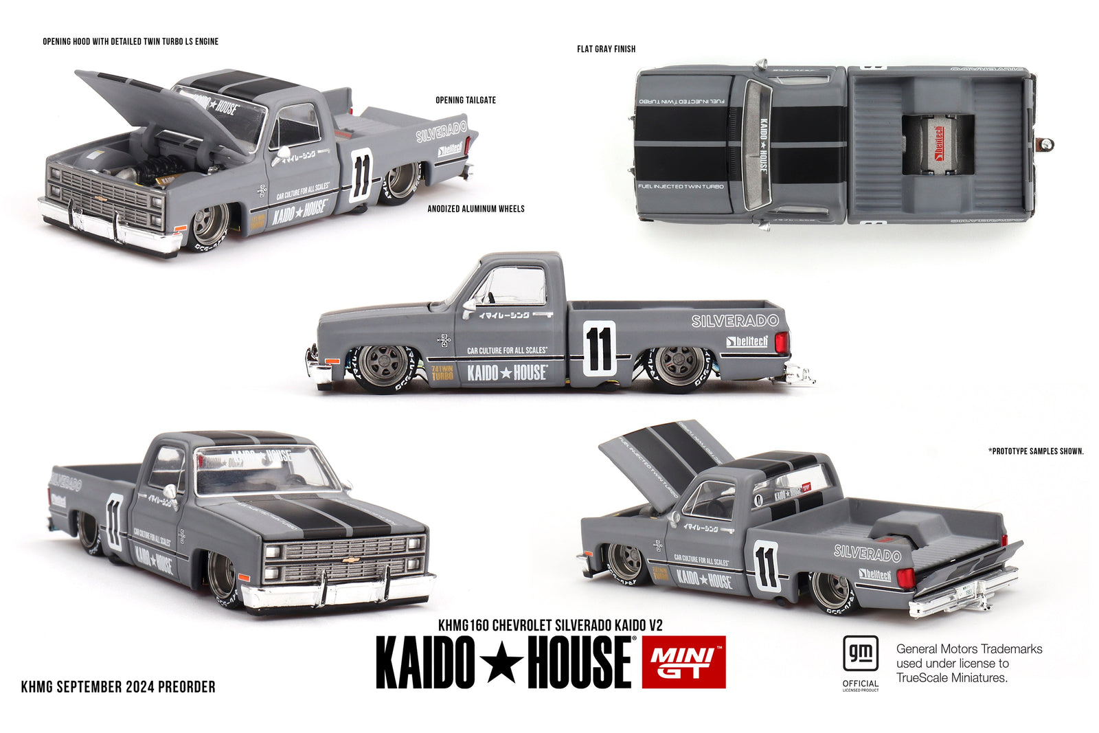 KaidoHouse X Mini GT 1/64 Chevrolet Silverado KAIDO V2 Model Car