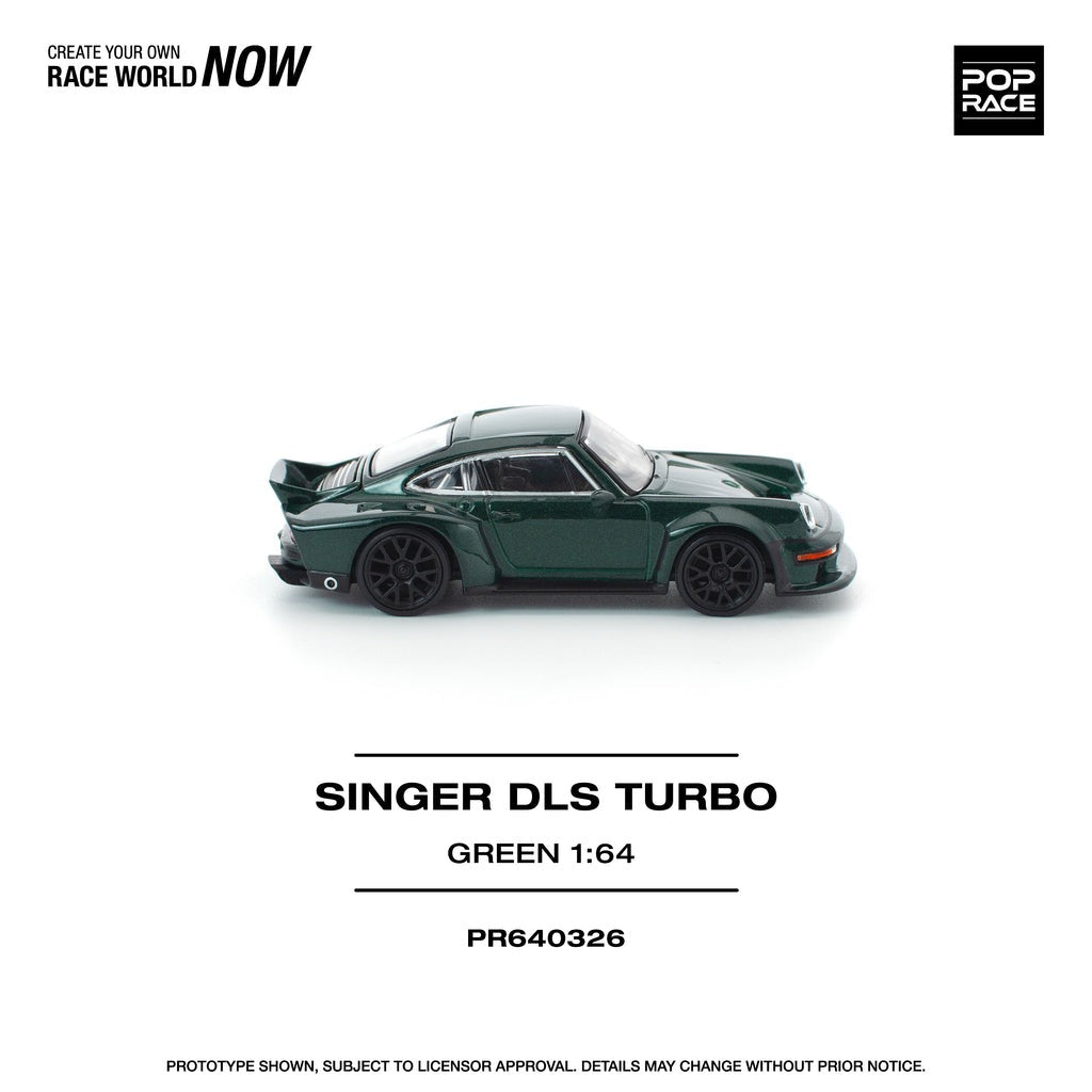 (Pre-order) POPRACE 1/64 SINGER DLS TURBO (ROAD) GREEN Diecast Model Car