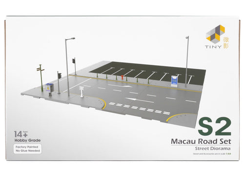 Load image into Gallery viewer, TINY City scale 1:64 Street Diorama Painted Model - S2 Macau Road Set
