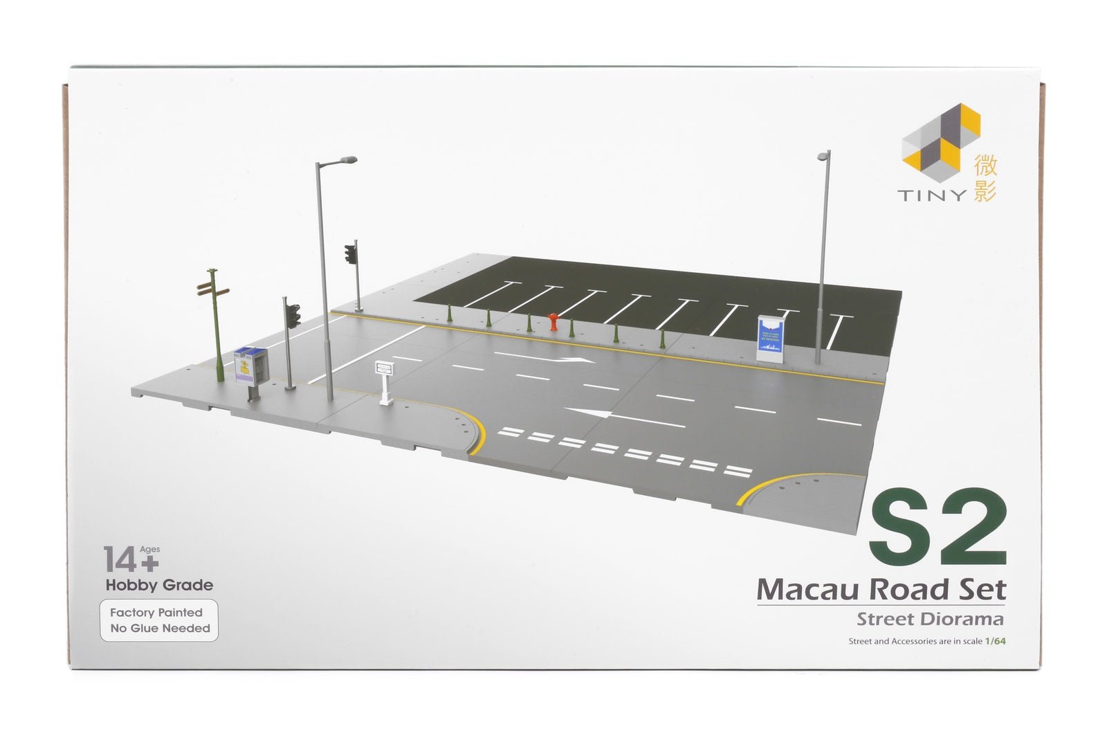 TINY City scale 1:64 Street Diorama Painted Model - S2 Macau Road Set