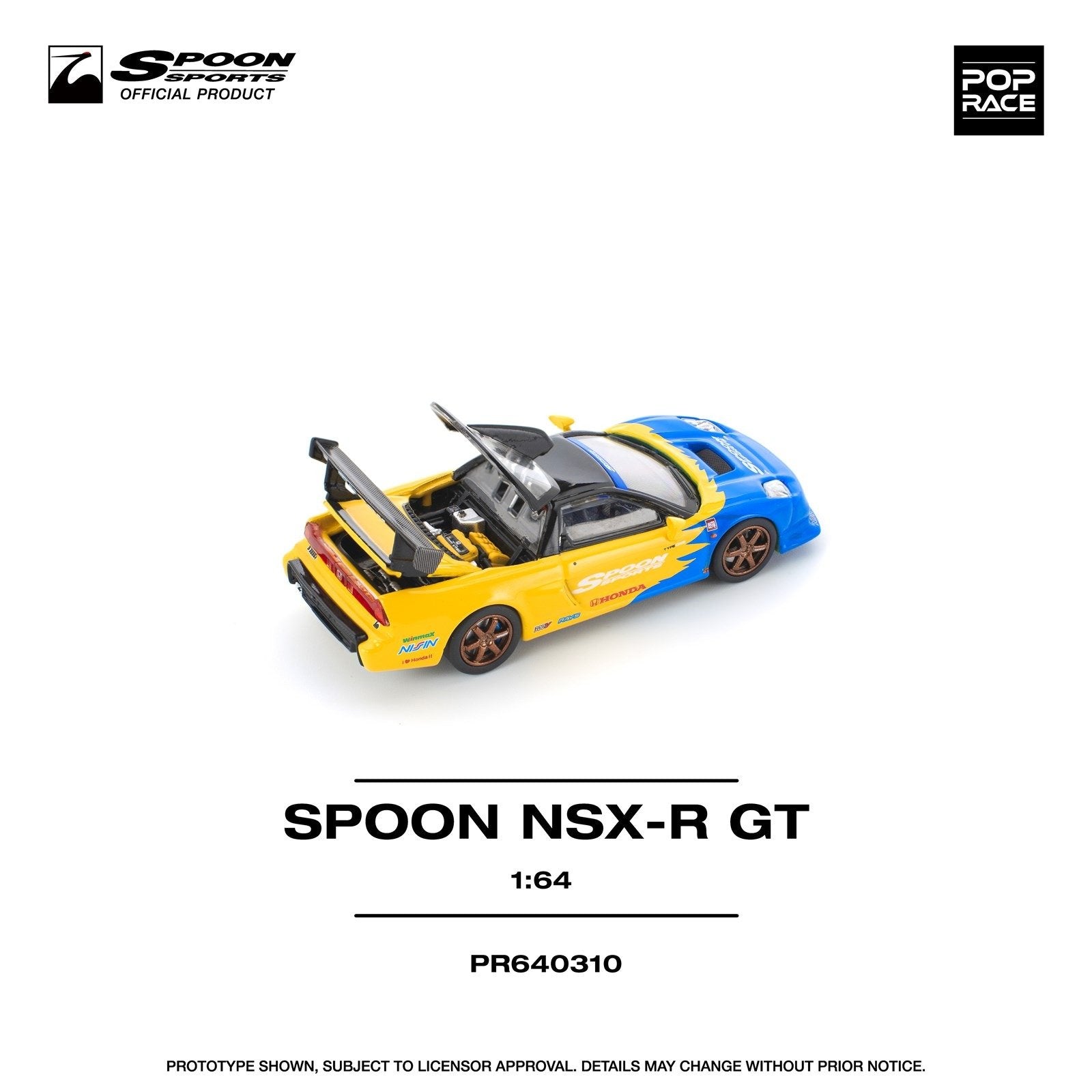 POP RACE 1/64 SPOON NSX-R GT Diecast Model Car