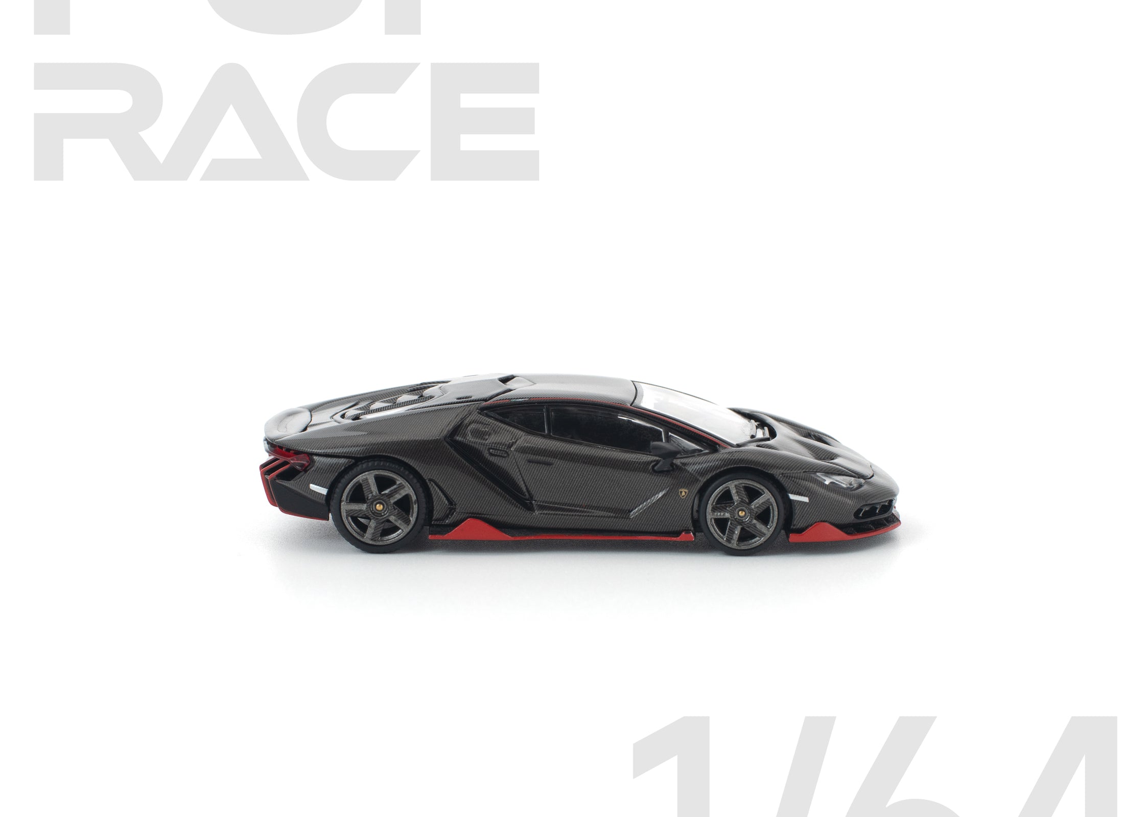 (Pre-order) POPRACE 1/64 LAMBORGHINI CENTENARIO CARBON/RED #PR640436 Model Car