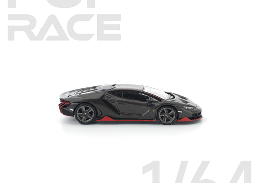 Load image into Gallery viewer, (Pre-order) POPRACE 1/64 LAMBORGHINI CENTENARIO CARBON/RED #PR640436 Model Car
