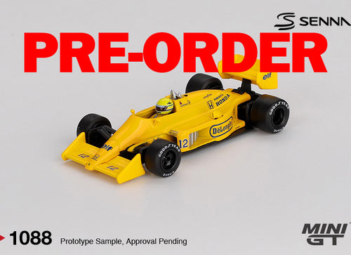 Load image into Gallery viewer, (Pre-order) MINI GT #1088 Lotus 99T 12 Ayrton Senna 1987 Monaco GrandPrix Winner
