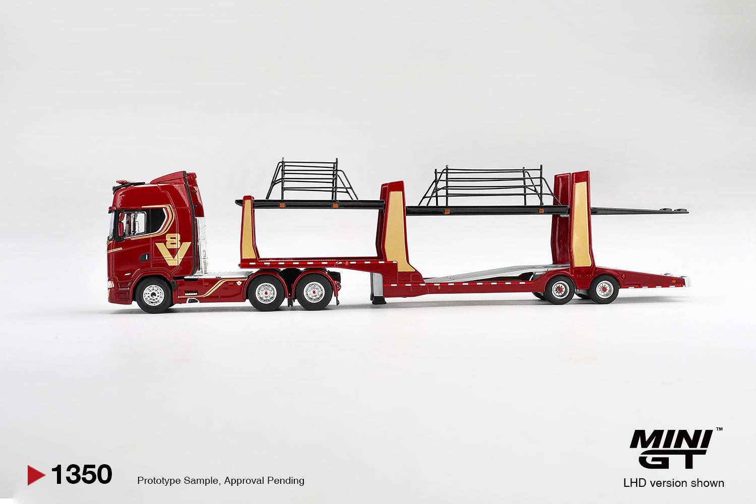 (Pre-order) Mini GT #1350 Scania 770S A6x4NA Car Transporter V8 50th Anniv. LHD