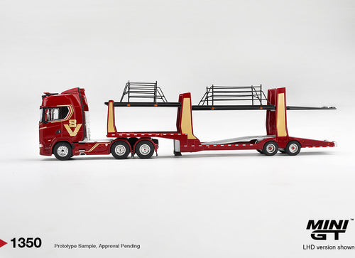 Load image into Gallery viewer, (Pre-order) Mini GT #1350 Scania 770S A6x4NA Car Transporter V8 50th Anniv. RHD
