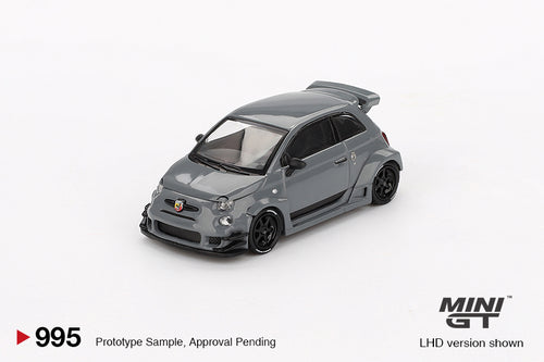 Load image into Gallery viewer, Mini GT #995 Abarth 595 LB-WORKS x Abas Works Grey RHD Model Car
