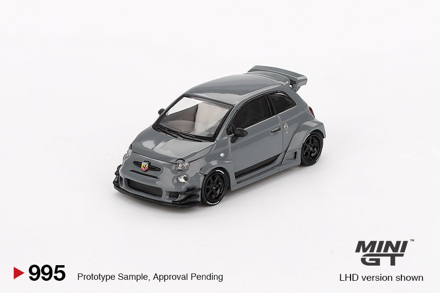 Mini GT #995 Abarth 595 LB-WORKS x Abas Works Grey RHD Model Car