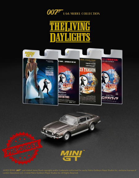 (Pre-order) Mini GT #922 Aston Martin V8 Vantage The Living Daylights 007 Model