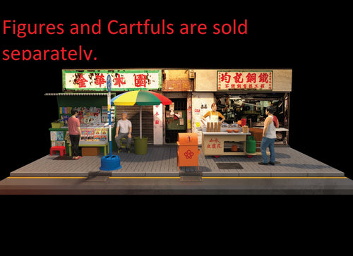Load image into Gallery viewer, TINY Hong Kong City HK S4 Scale 1/35 Cartful Old Street diorama Painted model
