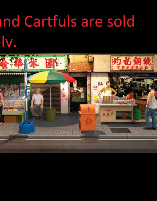 Load image into Gallery viewer, TINY Hong Kong City HK S4 Scale 1/35 Cartful Old Street diorama Painted model
