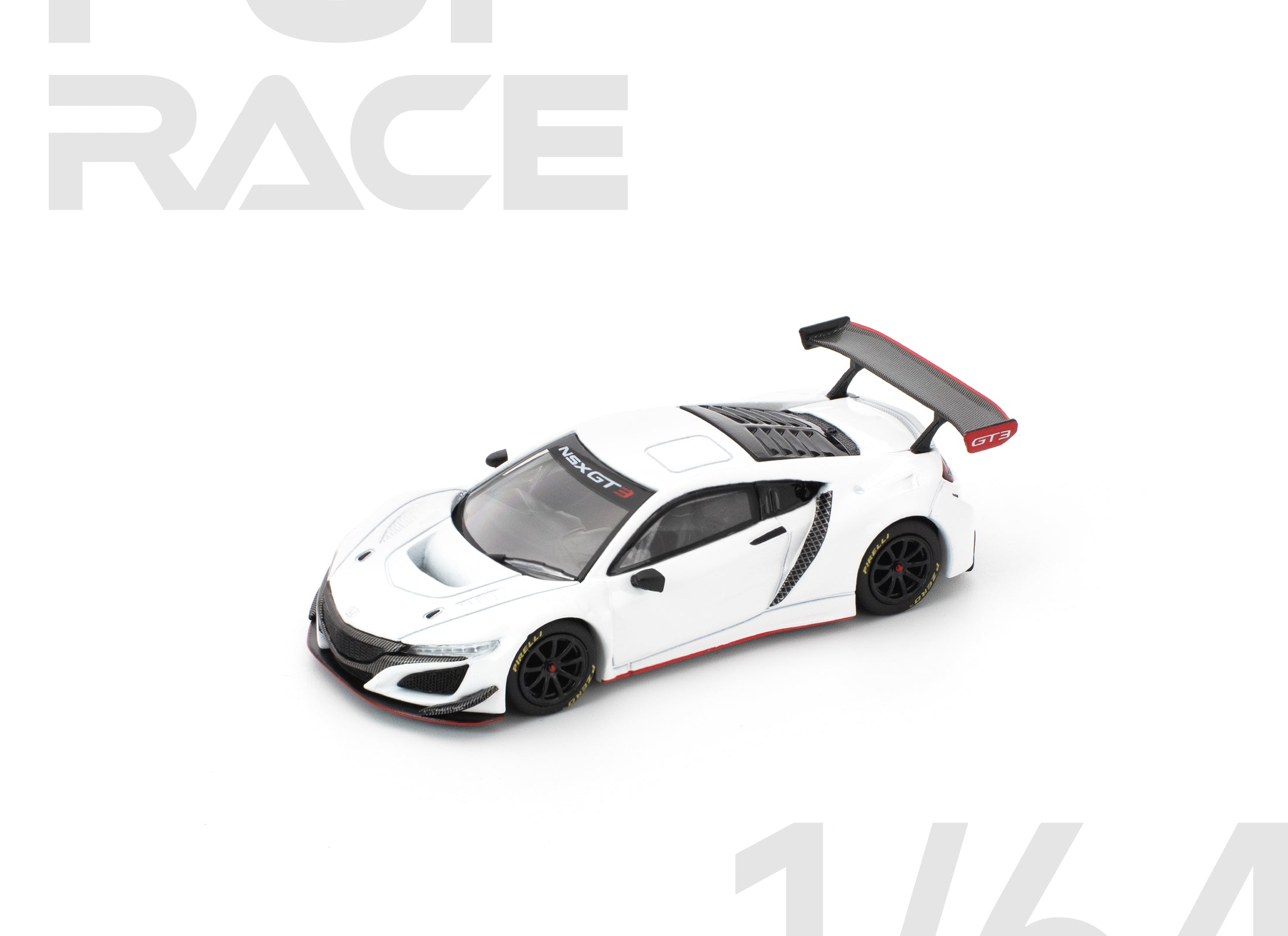 (Pre-order) POPRACE 1/64 HONDA NSX GT3 EVO22 - WHITE Diecast Model Car