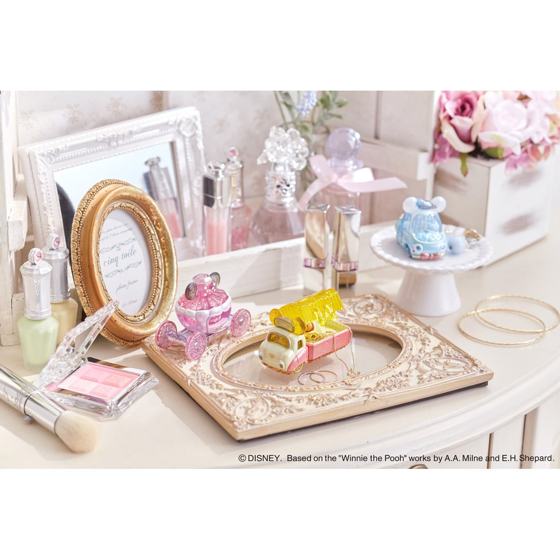 Takara Tomy Disney Motors Jewelry Box Storage Winnie The Pooh Diecast Car Toy