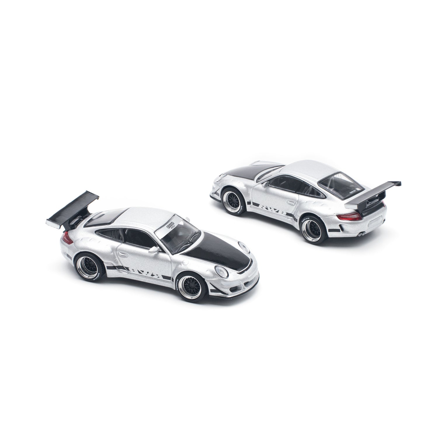 POPRACE 1/64 RWB 997 Silver Diecast Model Car