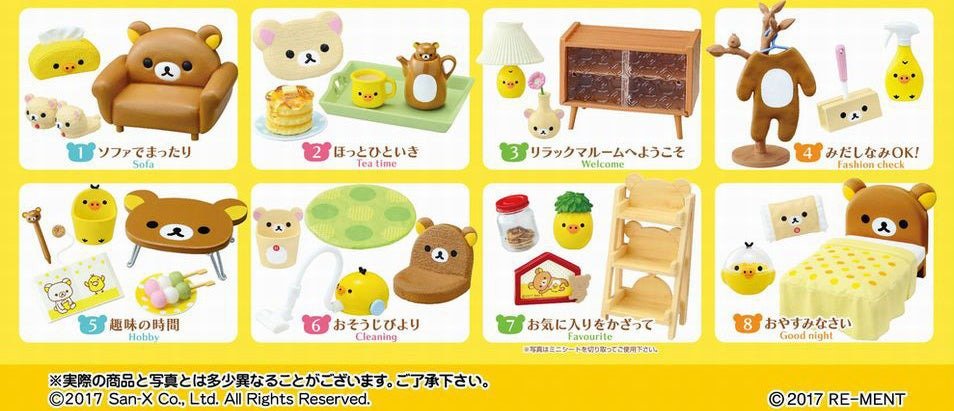 Re-ment Rilakkuma Room Original Box Complete Set of 8 (Full set of 8)