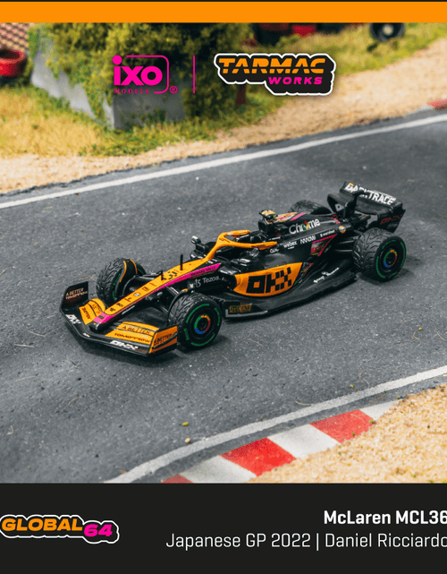 Load image into Gallery viewer, Tarmac Works 1/64 McLaren MCL36 Japanese Grand Prix 2022 Daniel
