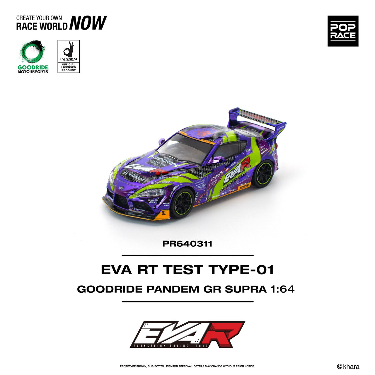 (Pre-order) POP RACE 1/64 eva rt test type-01 goodride pandem gr supra