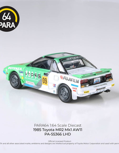 Load image into Gallery viewer, PARA64 1/64 1985 Toyota MR2 MK1 AW11 Fujifilm LHD Diecast Model Car

