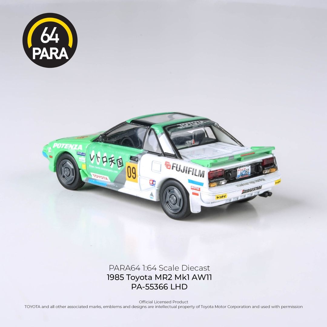 PARA64 1/64 1985 Toyota MR2 MK1 AW11 Fujifilm LHD Diecast Model Car