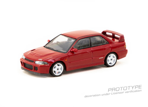 Load image into Gallery viewer, Tarmac Works 1/64 Mitsubishi Lancer GSR Evolution II Red Model Car
