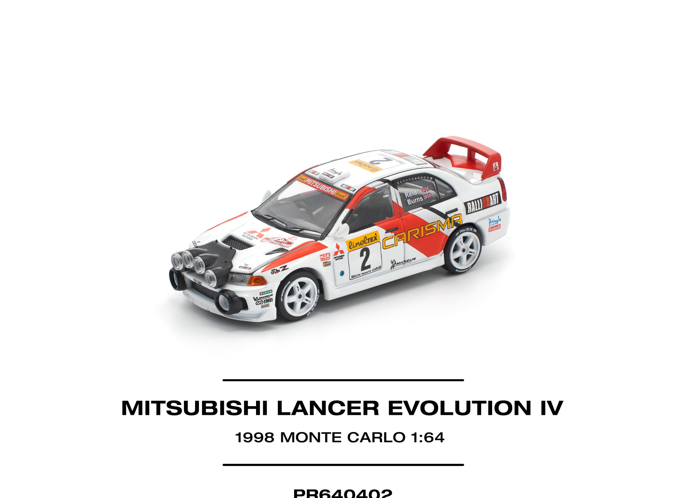 (Pre-order) POPRACE 1/64 MITSUBISHI LANCER EVOLUTION IV - 1998 MONTE CARLO RALLY
