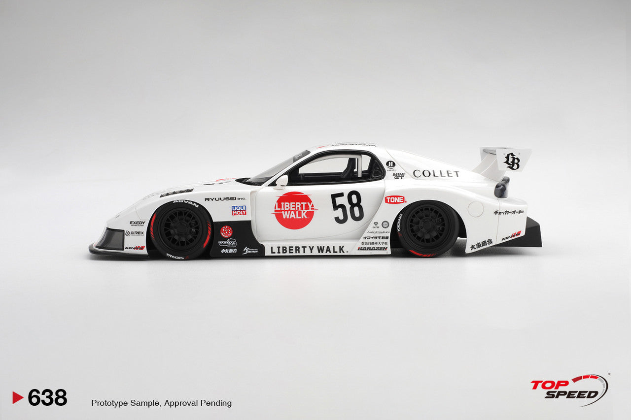 (Pre-order) Top Speed 1/18 MAZDA RX-7 LB-Hinomaru Diecast Model Car TS0638